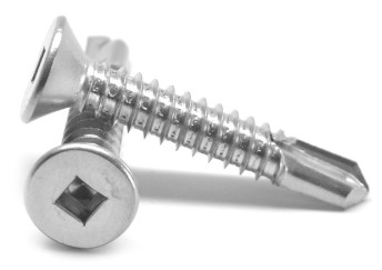 #10-16 X 1 1/2" #3 PT, #2 SQUARE DRIVE FLAT HEAD TEK SCREWS ZINC - 3,000/CTN